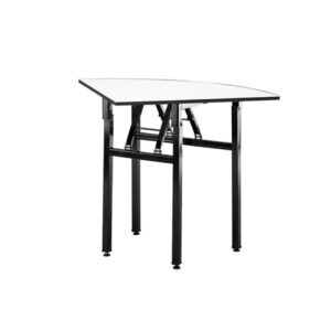 Maples Quarter Round Banquet Table, White Melamine Board & High Compass Wooden Frame. - Image 1