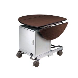Maples Food Service Trolley with Food Warmer Box, Stainless Steel Finish, MDF Table, 4 Steering Wheels with 2 Lockable Wheels. - Image 1