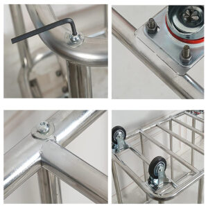 Maples Linen Trolley, Stainless Steel Frame, Waterproof Oxford Bag, Commercial Laundry Sorter Cart. - Image 3