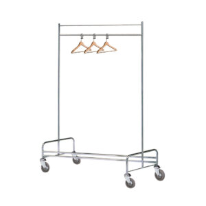 Maples Hanging Trolley with Z-Foldable Base - Polished Stainless Steel, 4 Lockable Swivel Wheels. - Image 1