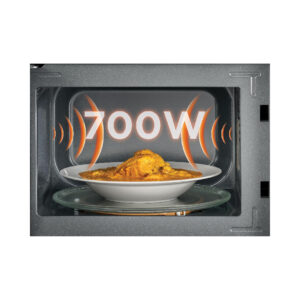 Black+Decker 20L 700W Microwave - Black & Chrome, Multiple Timers, 5 Power Levels, Cooking End Signal, Defrost Function. - Image 3