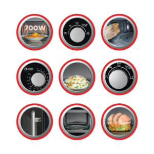 Black+Decker 20L 700W Microwave - Black & Chrome, Multiple Timers, 5 Power Levels, Cooking End Signal, Defrost Function. - Image 4