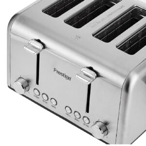 Prestige Stainless Steel 4-Slice Toaster - Silver, Cancel, Reheat & Defrost Functions. - Image 4