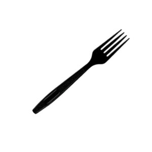 Maples Disposable Black Plastic Forks - 1000 Pieces Per Carton. - Image 1