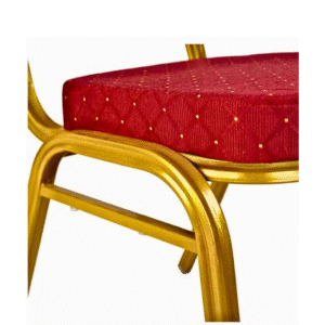 Maples Banquet Chair, Fluted Aluminum Frame with Plush Red Cushion. - Image 3