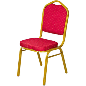 Maples Banquet Chair, Fluted Aluminum Frame with Plush Red Cushion. - Image 2