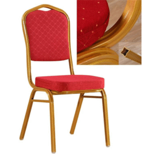 Maples Banquet Chair, Fluted Aluminum Frame with Plush Red Cushion. - Image 6