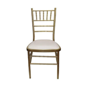 Maples Chiavari Banquet Golden Chair, Metal Frame with White Removable Cushion or Fixed Cushion.. - Image 2