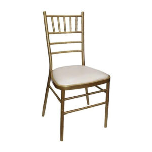 Maples Chiavari Banquet Golden Chair, Metal Frame with White Removable Cushion or Fixed Cushion.. - Image 3