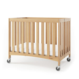 Maples Travel Sleeper Wooden Compact Crib with Mattress – Natural Wood - Foundations USA - Image 3