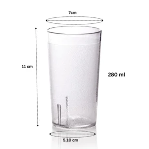 Maples Polycarbonate 6-Piece 280ml Transparent Tumbler Set | Durable, Lightweight & Dishwasher-Safe Drinkware. - Image 2
