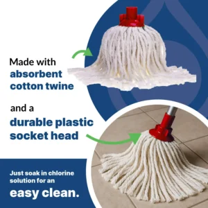 Premium Cotton Mop Head, Efficient Water Absorption. - Image 3