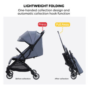 Bibena Gear Lightweight Travel Baby Stroller – Multi-Position Reclining Seat, Compact Fold, Black – Perfect for Toddlers 0-3 Years (up to 15kg). - Image 8