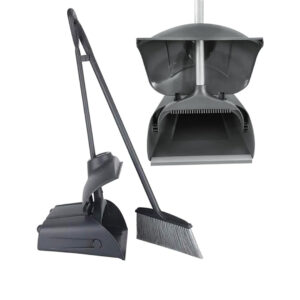Dustpan with Brush - Complete Cleaning Combo, Long Handle, Gray Color. - Image 2
