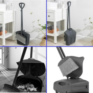 Dustpan with Brush - Complete Cleaning Combo, Long Handle, Gray Color. - Image 3