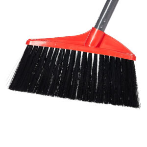 Long Handle Dust Pan & Broom Combo - Efficient Cleaning Set with Extra Wide Mouth, Rubber Lip, Red Color. - Image 2