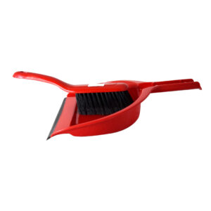 Short Handle Dust Pan with Brush Set - Plastic and Rubber, Assorted Colors. - Image 3