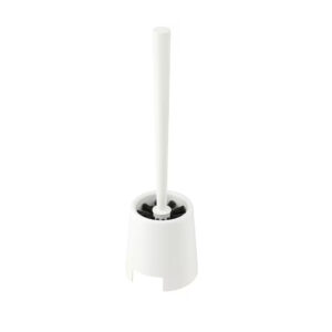 Toilet Brush and Holder Set - Durable Plastic, White and Black, 36.5 cm Height. - Image 1