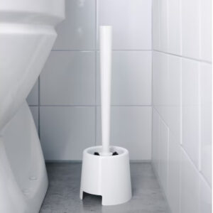 Toilet Brush and Holder Set - Durable Plastic, White and Black, 36.5 cm Height. - Image 4