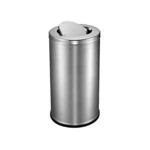 EKO Stainless Steel Swing Lid Bin, 20 Liters - Cylinder Type, Fingerprint-Resistant. - Image 1