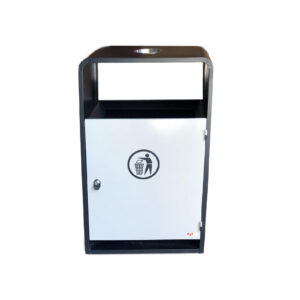 Stainless Steel Trash Bin with Ashtray Insert, 18L - Durable & Stylish for Commercial Outdoor Use. - Image 1