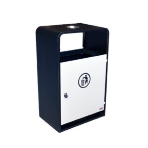 Stainless Steel Trash Bin with Ashtray Insert, 18L - Durable & Stylish for Commercial Outdoor Use. - Image 2