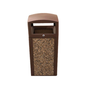 Outdoor Square Type Steel Bin, 45L, Brown Plastic Material, Durable & Stylish for Commercial Use. - Image 1