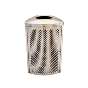 Stainless Steel Brushed Finish Commercial Outdoor Trash Bin, 35 Liters - Durable & Stylish. - Image 2