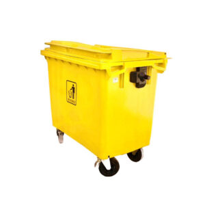 Heavy Duty Outdoor Garbage Bin - 660L Green | Durable HDPE with Rubber Wheels & Front Brakes. - Image 4