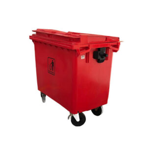 Heavy Duty Outdoor Garbage Bin - 660L Green | Durable HDPE with Rubber Wheels & Front Brakes. - Image 3