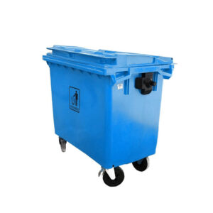 Heavy Duty Outdoor Garbage Bin - 660L Green | Durable HDPE with Rubber Wheels & Front Brakes. - Image 1