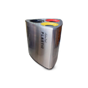 Triangular Stainless Steel Recycle Compartment Bin,180LTR, Heat and Water Resistant. - Image 1