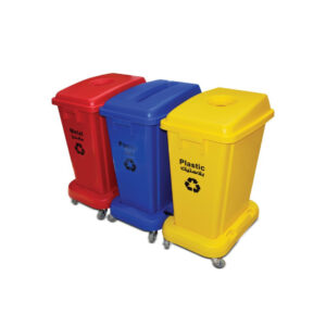 Recycle Plastic Compartment Waste Bins, 180L Total Capacity, Outdoor & Indoor Use. - Image 1