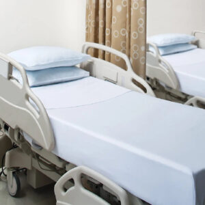 Maples Hospital Pure White 100% Cotton Fitted Sheet - Available in 220 & 300 Thread Count for Ultimate Comfort. - Image 1