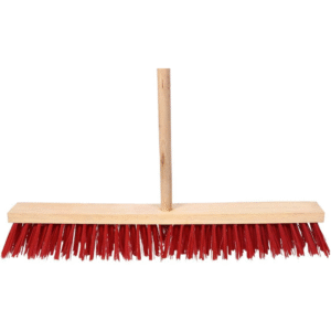 Hard Broom with Long Wooden Handle - Red, Ideal for Heavy Tasks, Efficient Cleaning of Fine Particles on Hard Surfaces. - Image 4
