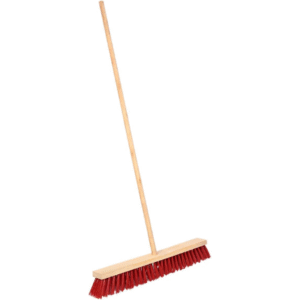 Hard Broom with Long Wooden Handle - Red, Ideal for Heavy Tasks, Efficient Cleaning of Fine Particles on Hard Surfaces. - Image 2