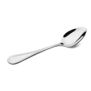 Bordered Stainless Steel Dessert Spoon, Elegant 6-Pieces Set, for Desserts and Fine Dining. - Image 1