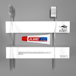 Eden Dental Kit, Travel-Friendly Hotel Amenity with Disposable Toothbrush & 3g Toothpaste in White Box - Image 2