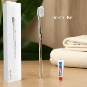 Eden Dental Kit, Travel-Friendly Hotel Amenity with Disposable Toothbrush & 3g Toothpaste in White Box - Image 1