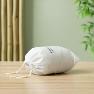 Eden Drawstring Non-Woven Laundry Bag, White. - Image 2