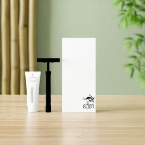 Eden Shaving Kit, Travel-Friendly Hotel Guest Room Amenity with Razor & 10g Shaving Cream in White Paper Box. - Image 2