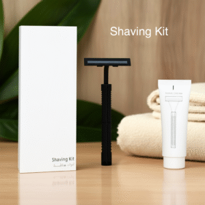 Eden Shaving Kit, Travel-Friendly Hotel Guest Room Amenity with Razor & 10g Shaving Cream in White Paper Box. - Image 1
