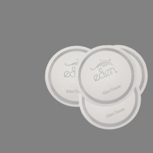 Eden Paper Glass Coasters, 8.5 cm, White, Elegant & Disposable Drink Coasters. - Image 3