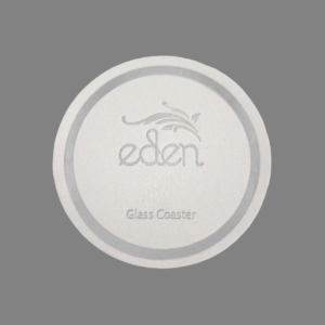Eden Paper Glass Coasters, 8.5 cm, White, Elegant & Disposable Drink Coasters. - Image 1