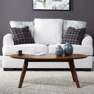 Weyline Solid Wood Oval Coffee Table with Urban Loft Style, Durable & Contemporary Design. - Image 2