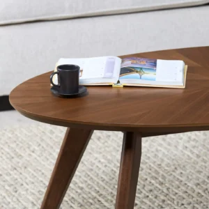Weyline Solid Wood Oval Coffee Table with Urban Loft Style, Durable & Contemporary Design. - Image 3