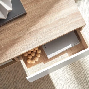 Urban Loft Style Benna Coffee Table with Pull-Out Storage, Engineered Wood, Soft-Close Drawer & Open Shelf, 2 Years Warranty. - Image 4