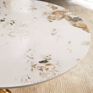 Opulence Tile Top Coffee Table, Modern Luxe Design with Gold-Plated Stainless Steel Frame & Ceramic Tile Top, Anti-Tip Restraint, 2-Year GCC Warranty. - Image 2