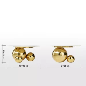 Opulence Tile Top Coffee Table, Modern Luxe Design with Gold-Plated Stainless Steel Frame & Ceramic Tile Top, Anti-Tip Restraint, 2-Year GCC Warranty. - Image 5