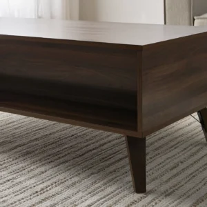 Eden Modern Coffee Table with Walnut Finish, Pull-Out Storage, Engineered Wood, Rectangle Shape, 120x60x45 cm, Urban Loft Style, Made in Malaysia. - Image 3